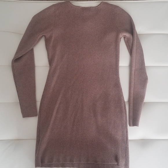 Faux leather accent AGB Sweater Dress Tunic - Picture 5 of 6